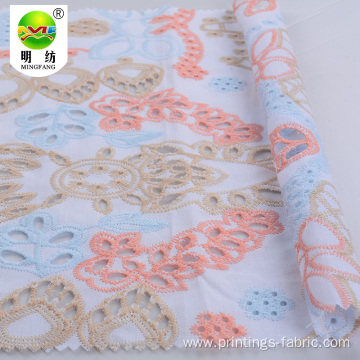 Wholesale 100% cotton eyelet embroidery lace fabric